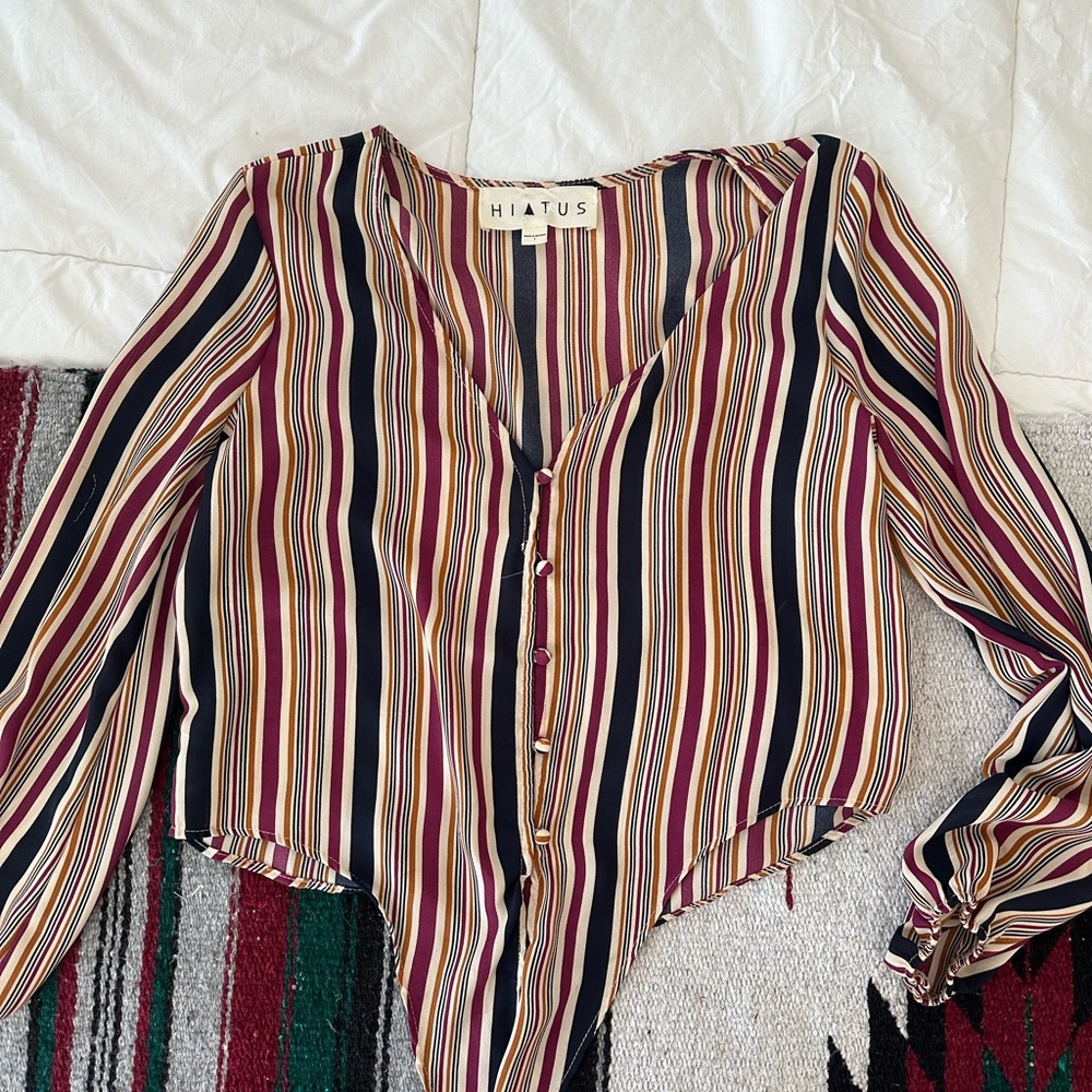 Hiatus striped tie top, size S - Picture 3 of 4